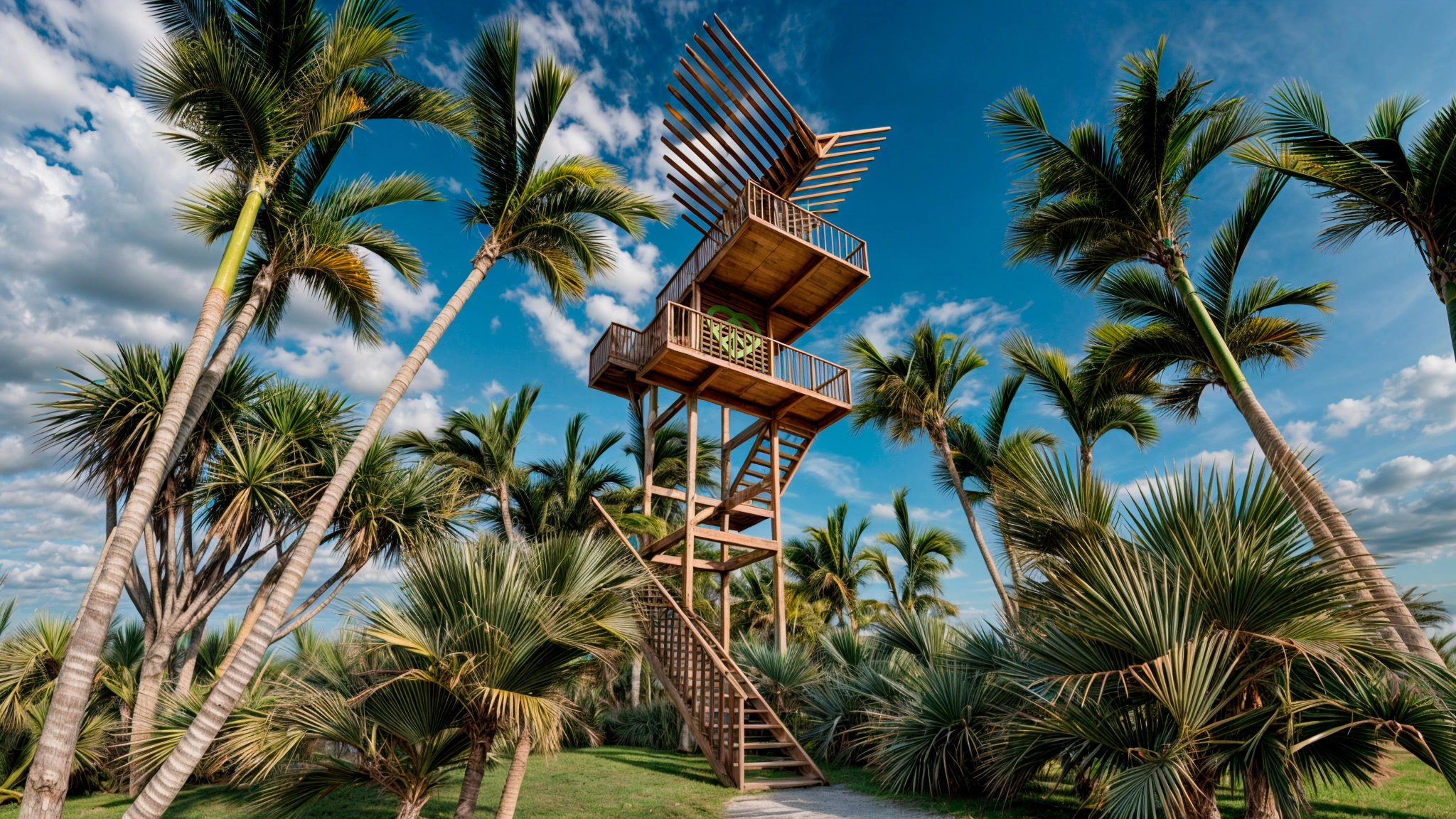 Mirador entre palmeras